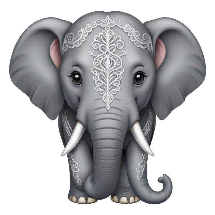Vintage circus elephant wearing filigree sticker