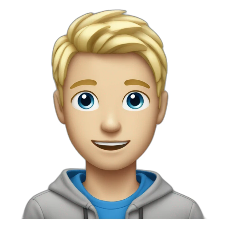 teenage boy with blonde hair and blue eyes sticker