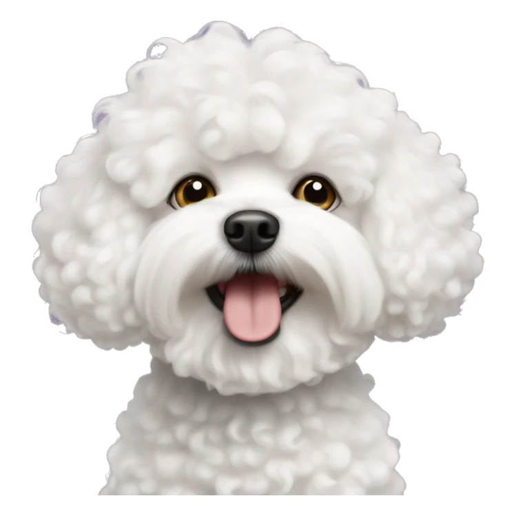 Bichon Frise with funny curly hair  sticker