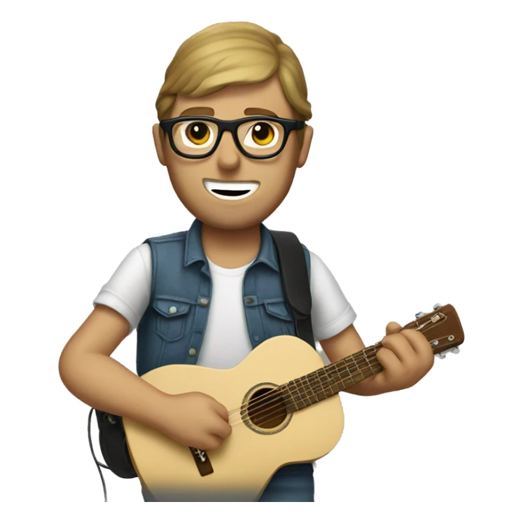 white man wearing bandanna and glasses playing guitar sticker