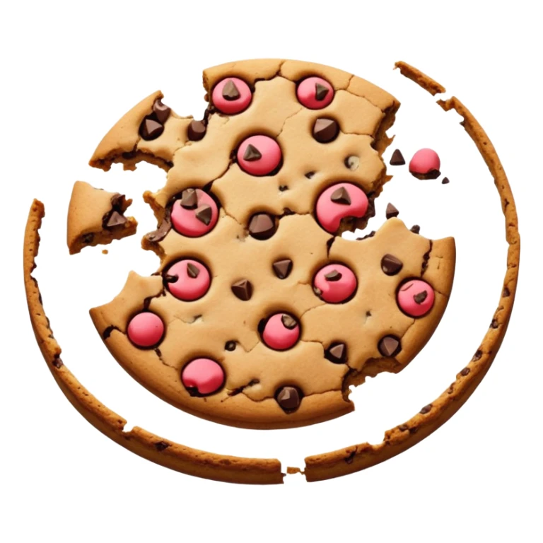 Make a broken chocolate chip cookie with no face.🍪 sticker