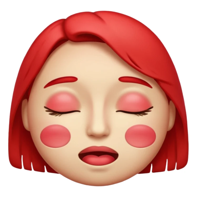 Hot face emoji with close eye. very blushy sticker