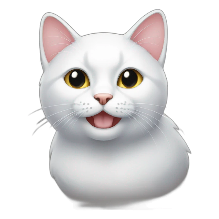 Black cat with white moustache and white chest sticker