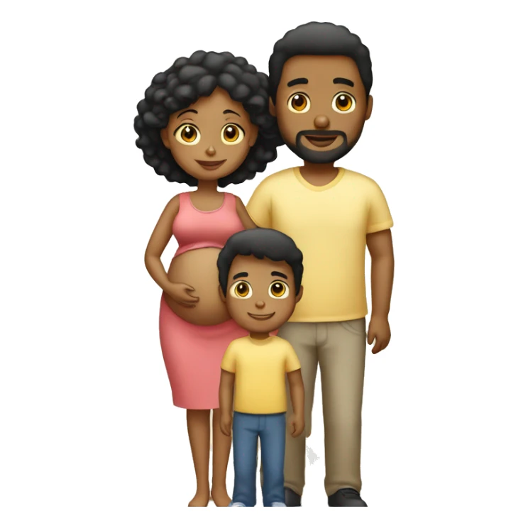 Family;blonde-haired-pregnant-mother, black-haired-dad sticker