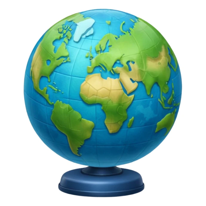 crea una imagen de un globo terraqueo con un poco de inclinación sticker