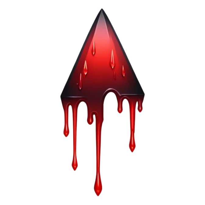 Black-red-crimson-gradient obsidian shard dripping blood  sticker