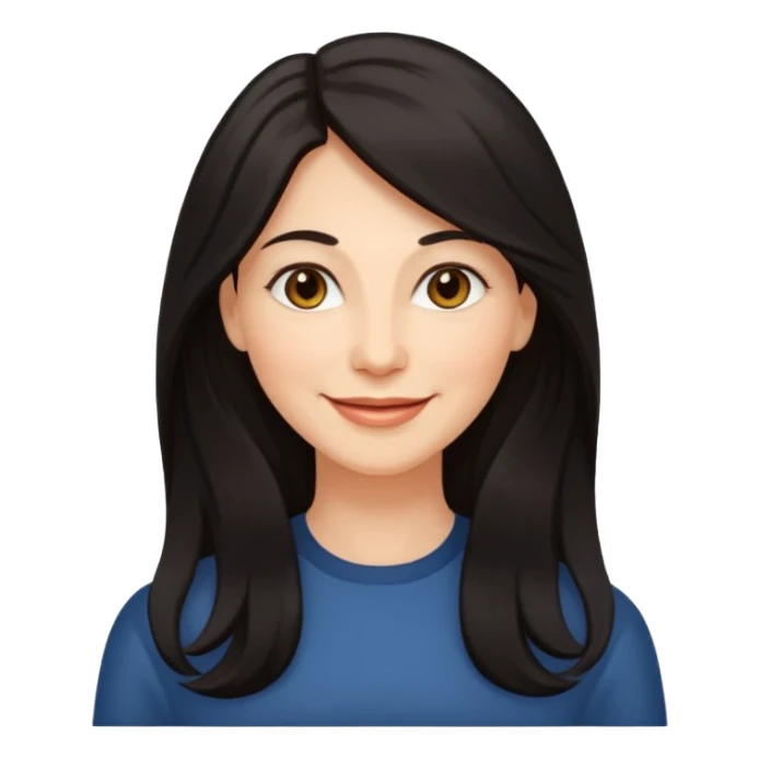 Mature woman with long dark hair sticker