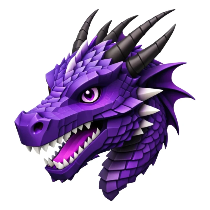 Minecraft black dragon head with purple eyes sticker