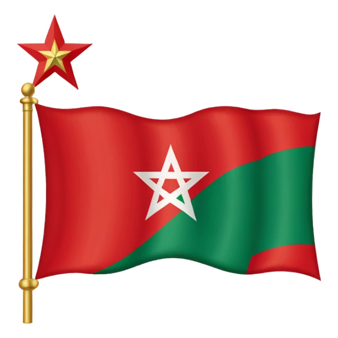 morocco flag with david star instead of 5 branch star sticker