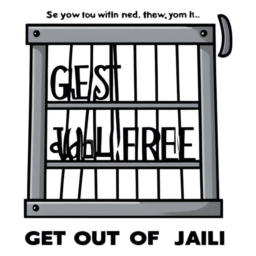 Get out of jail free card sticker