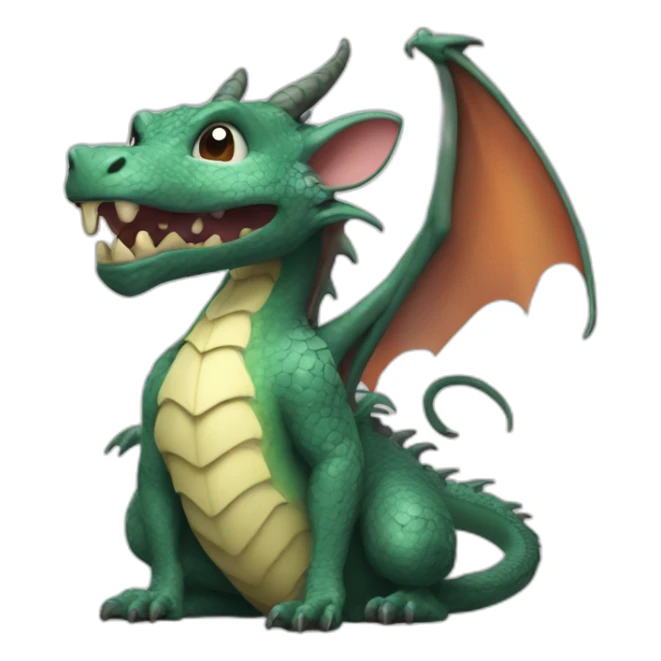 Une souris sur le dos d'un dragon sticker