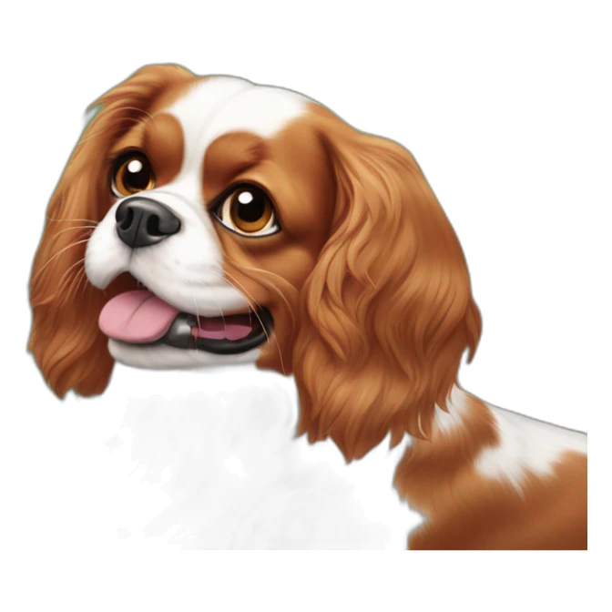 Un cavalier King Charles qui joue avec des papillons sticker