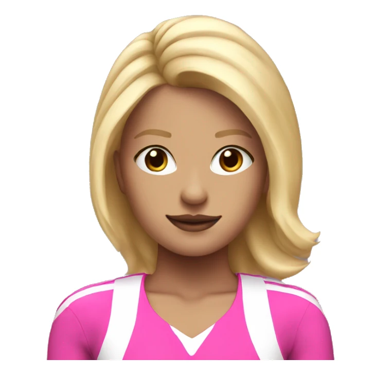 cheerleader with blonde hair and pink outfit sticker