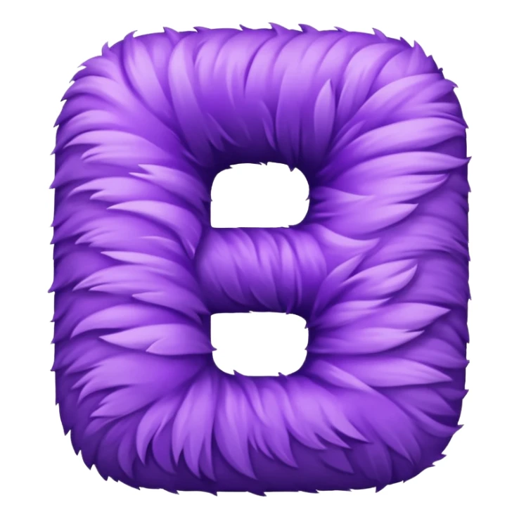 The fluffy letter S is purple in color sticker