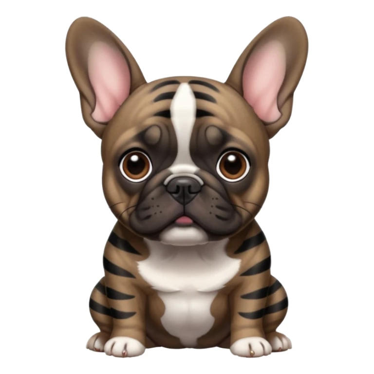Dark drown Brindle With black stripes French bulldog sticker