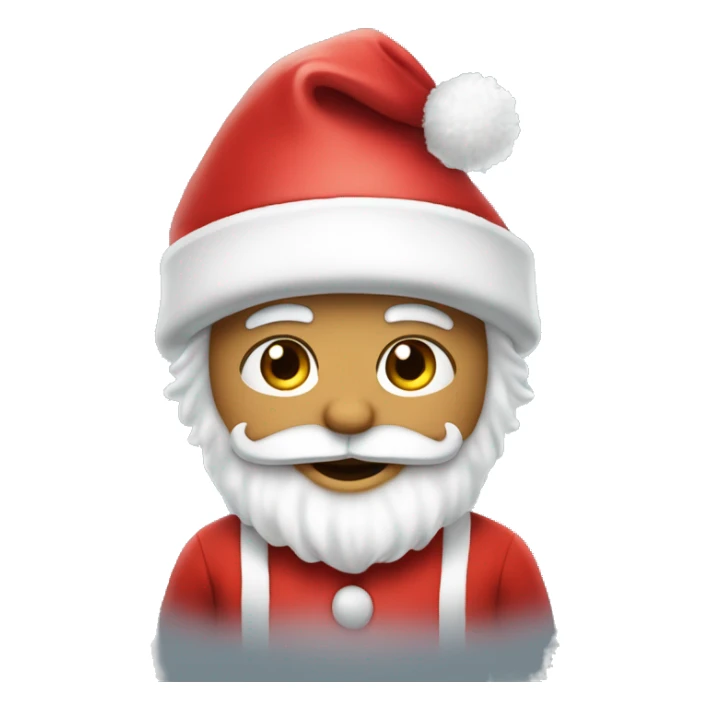“An adorable Santa with a red suit, fluffy white beard, rosy cheeks, big eyes, and a red hat with a white pom-pom.” sticker