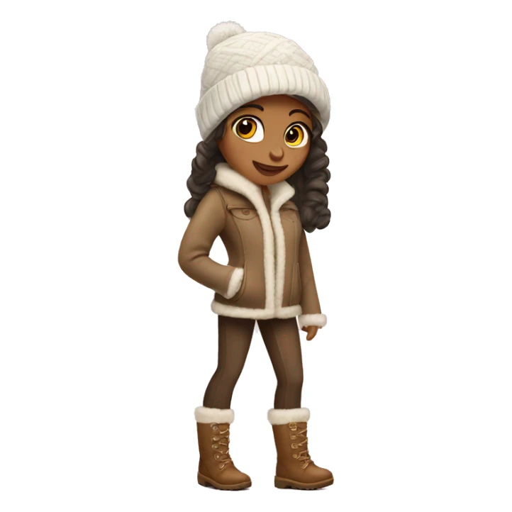 A girl wearing ugg, and a hat for winter sticker