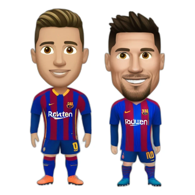 Ronaldo qui se bat avec messi sticker