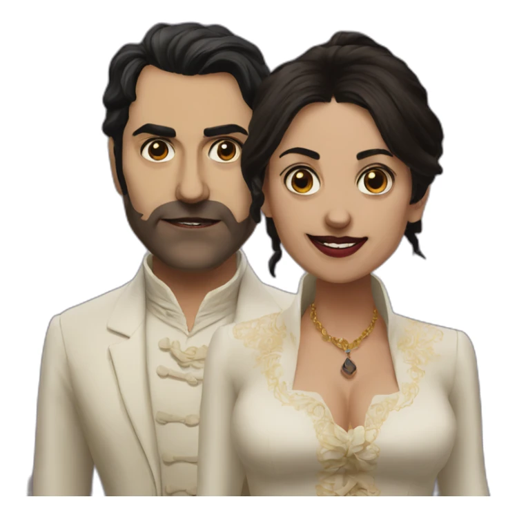 lazlo and Nadia from what we do in the shadows sticker