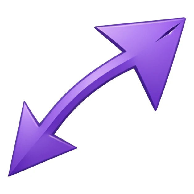 The purple arrow is hand-drawn and bends sticker