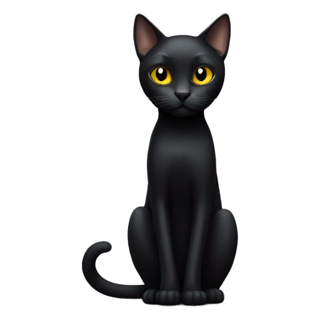 skinny black cat with yellow eyes sticker