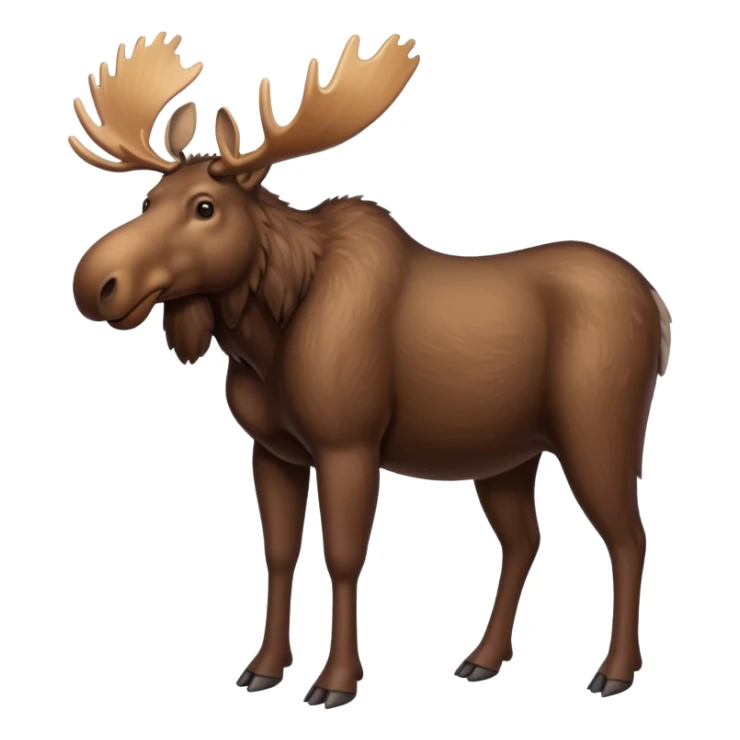 A high-resolution digital illustration of a full body moose in a clean, semi-realistic style. The noble moose is shown full body sticker
