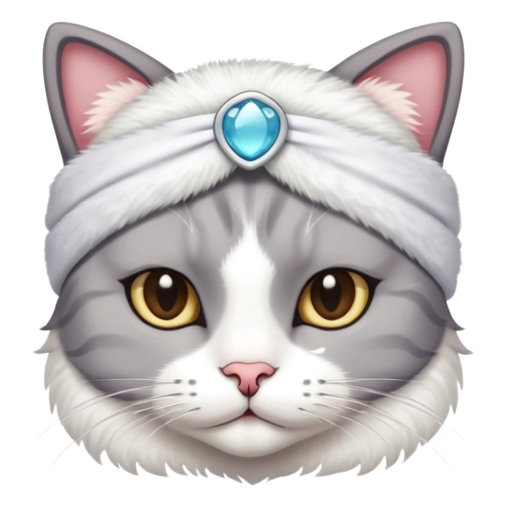 A cat with a skincare headband sticker