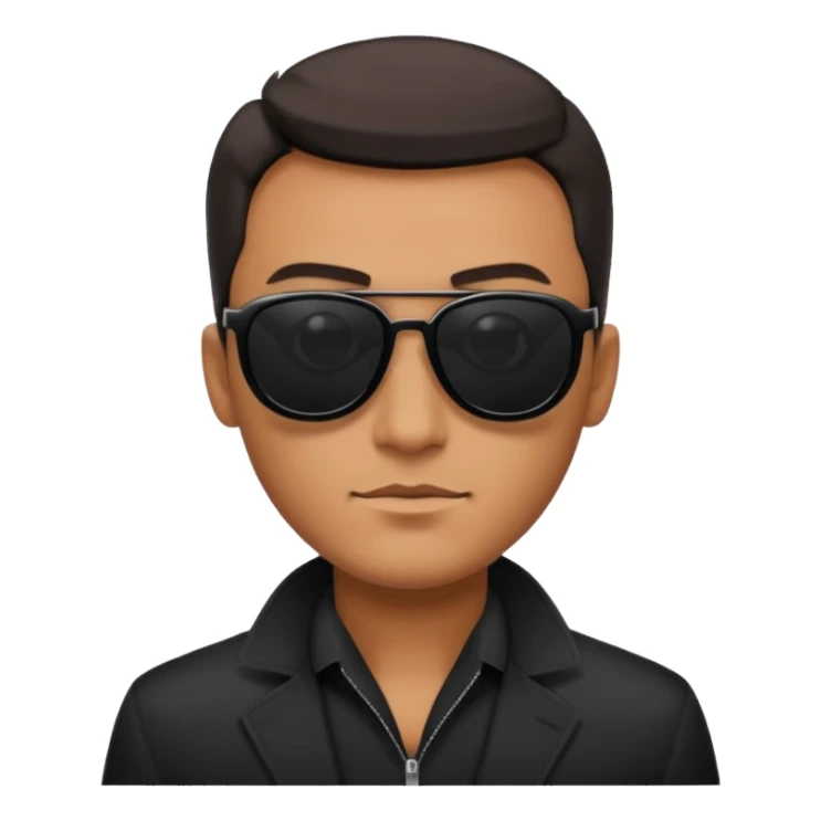 Siyah gözlüklü erkek emojisi  ajan sticker