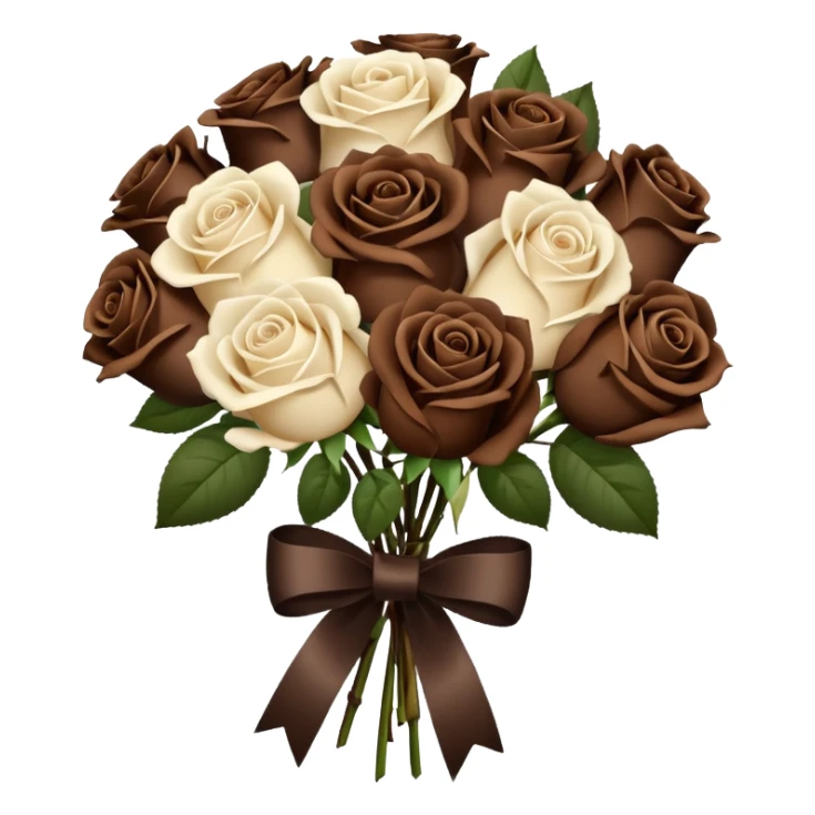 Wedding Bouquet in color cream and dark brown sticker
