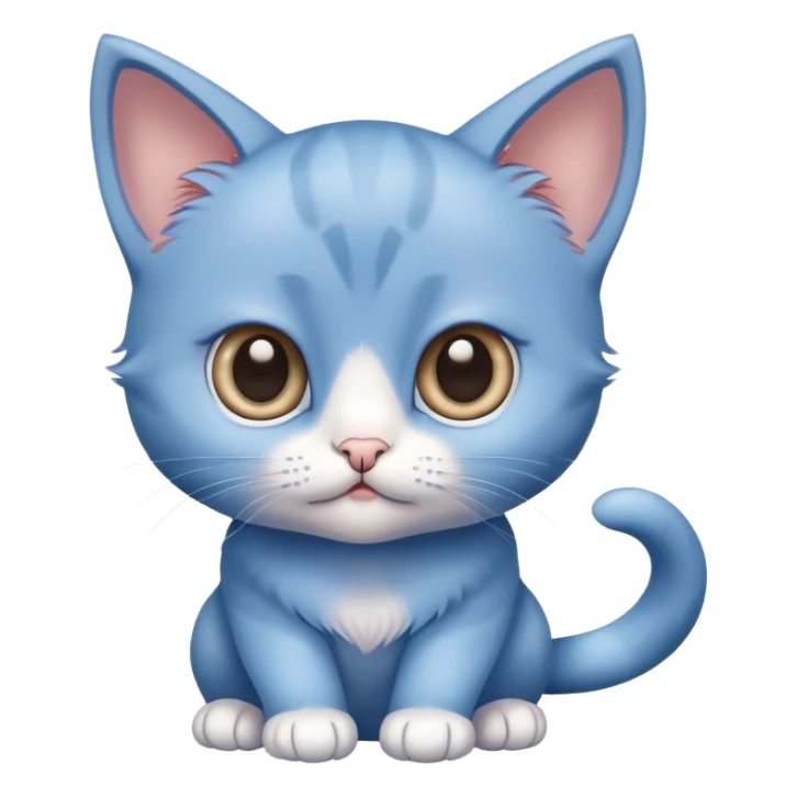 Close-up of a flair blue kittenwith big, expressive ees sticker