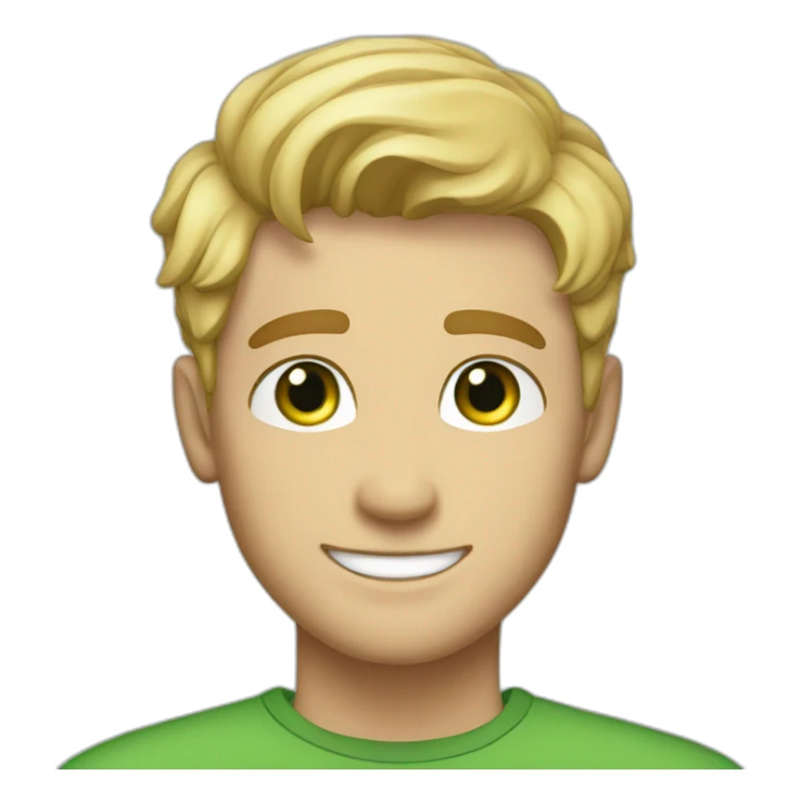 Handsome man smiling with freckles and green eyes. Short blond raid hair. sticker