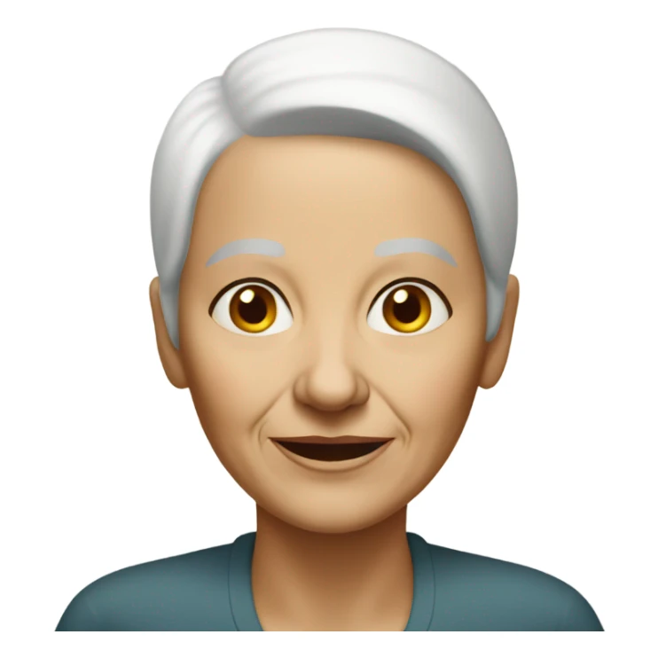 bald old woman sticker