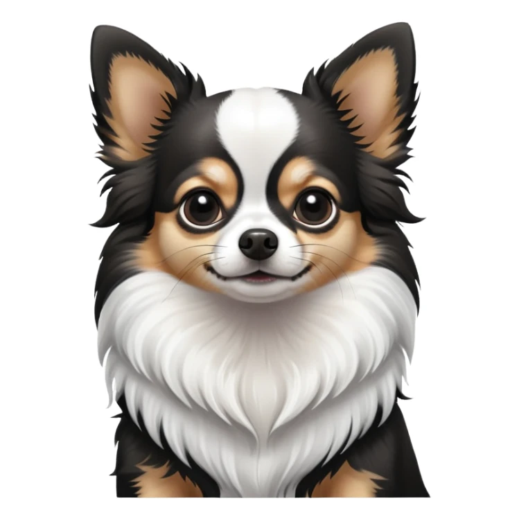 Black and white long hair chihuahua sticker