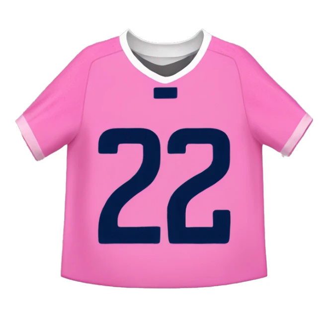 pink soccer jersey with the number 22 sticker