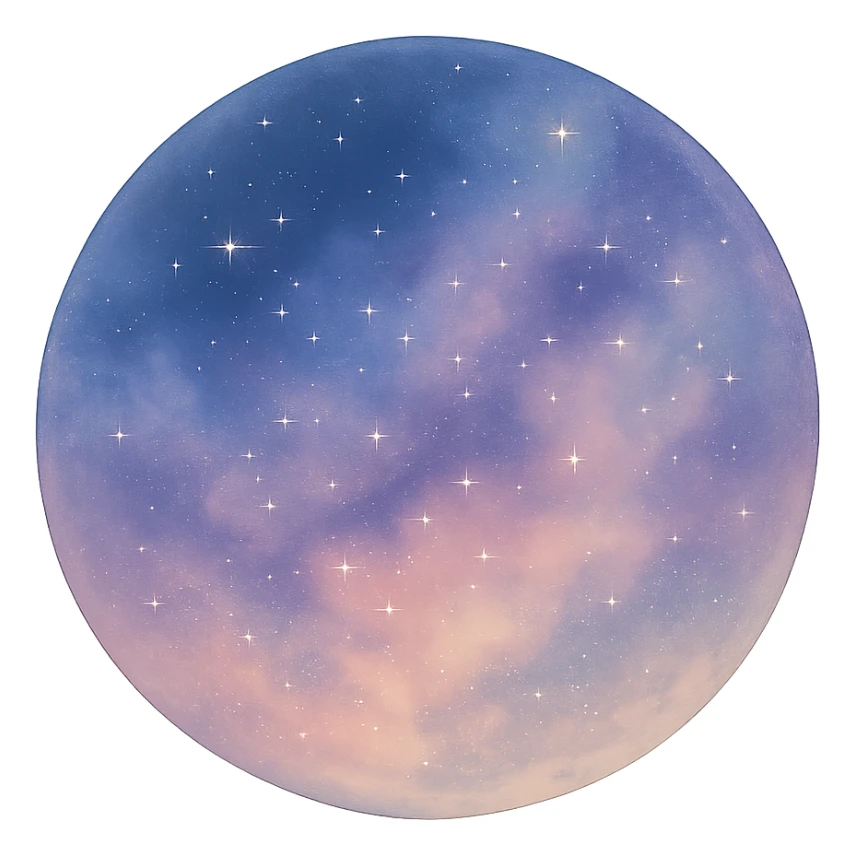 dreamy and magical galaxy nebula orb with soft gradients sticker