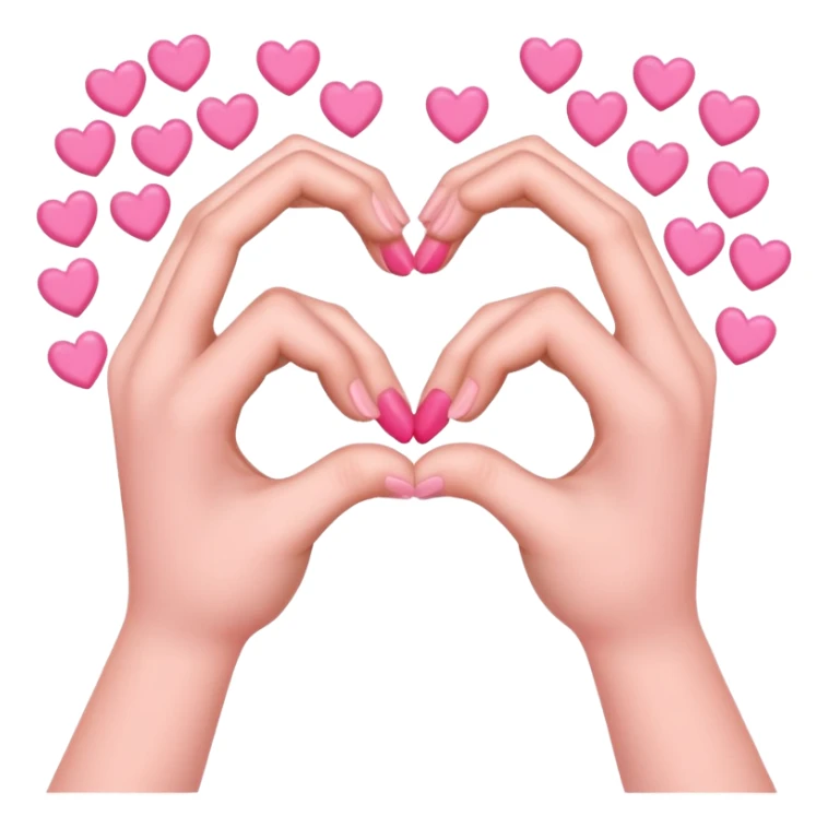 heart hands with pink hearts sticker