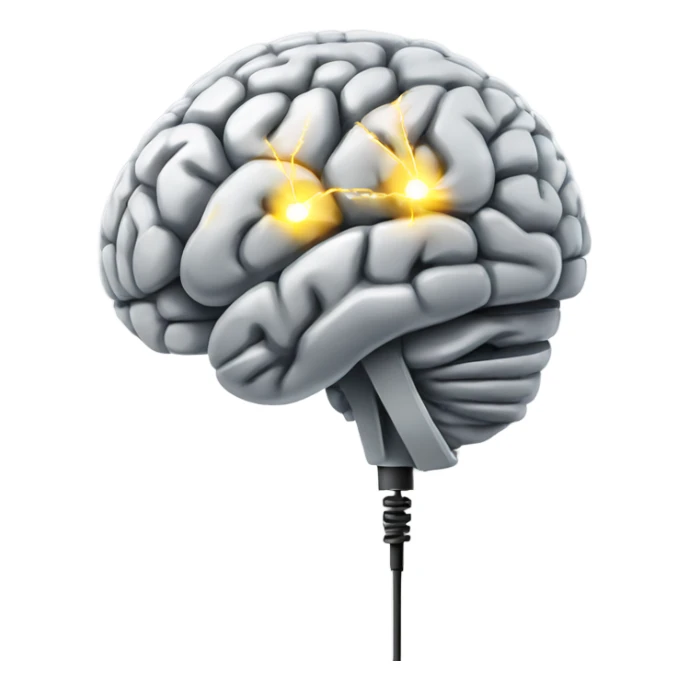 Lateral view of Brain with electrical wires lighting up sticker