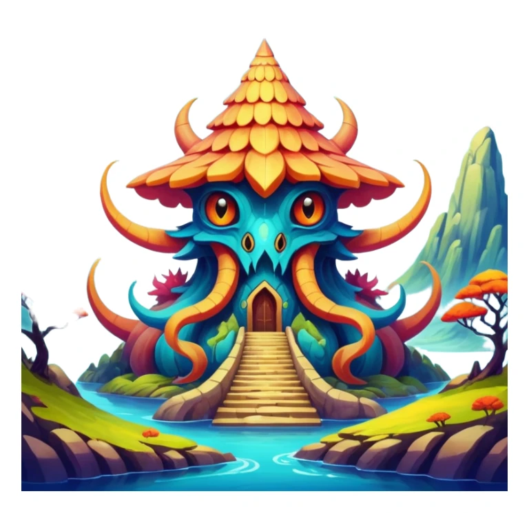  Epic painted artistic abstract complex detailed aesthetic-Fakémon-creature-scenery sticker