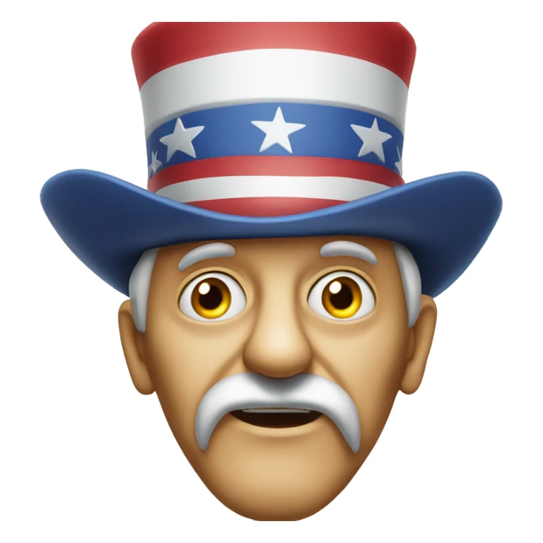 Uncle Sam with pitiful eyes up to his waist photorealistic serious sticker