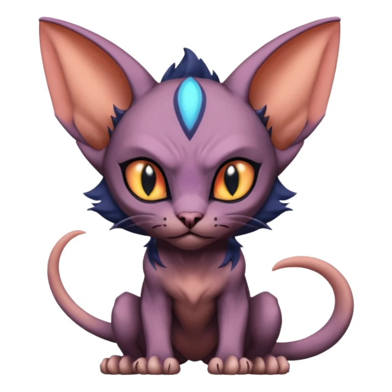Noivern-Sphynx-Noibat-Torracat-Lykoi-fusion sticker