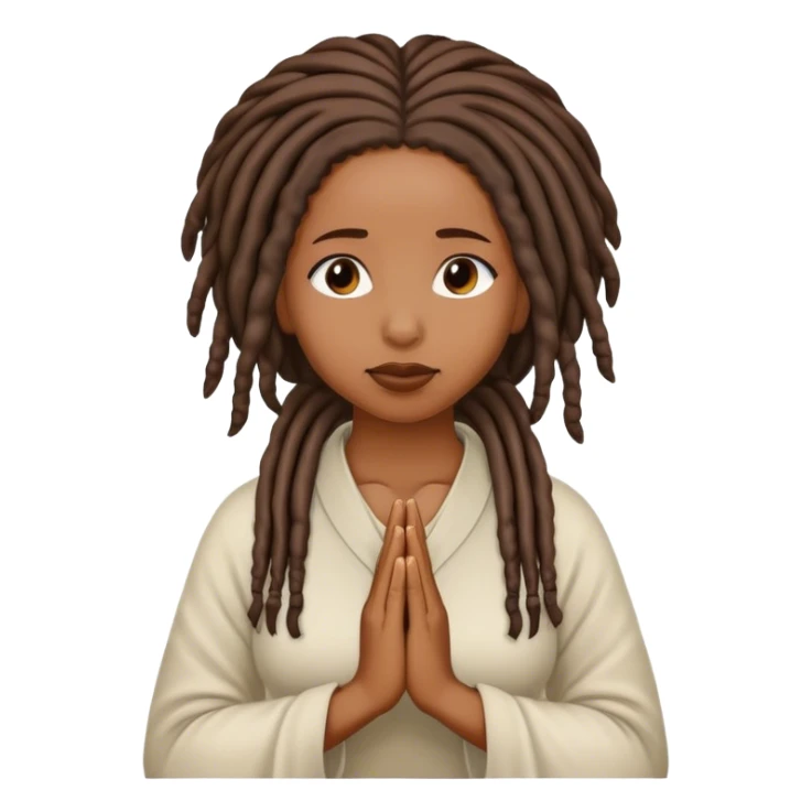 Black woman with locs praying  sticker