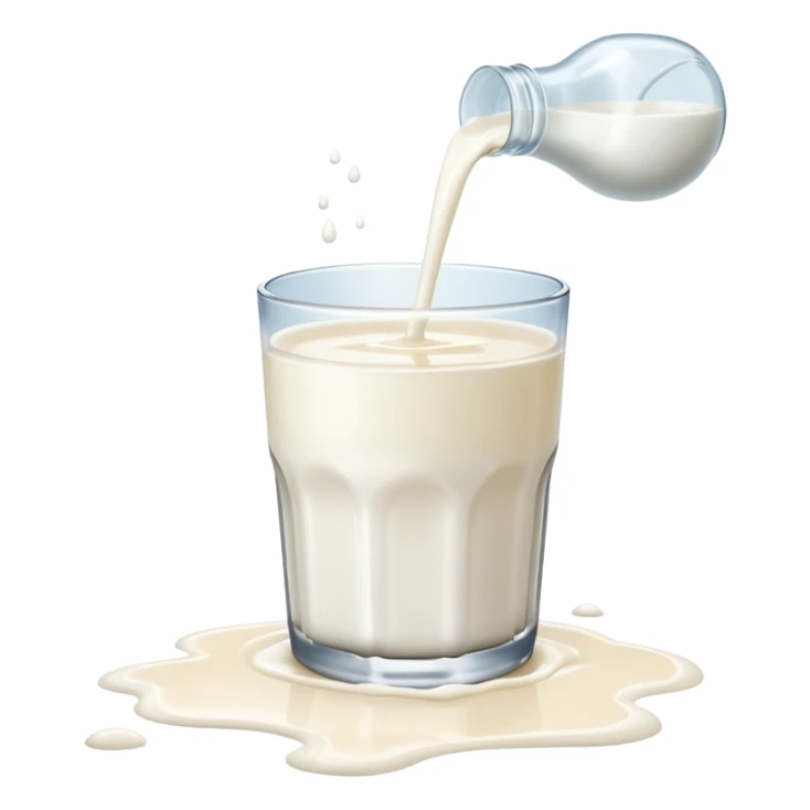 glass of milk spill on floor sticker