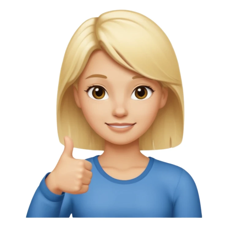 blond girl doing thumbs up sign sassy sticker
