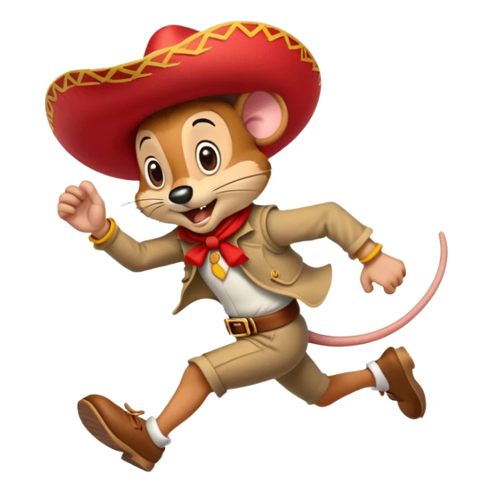 Speedy Gonzales cartoon mouse with red sombrero running fast sticker