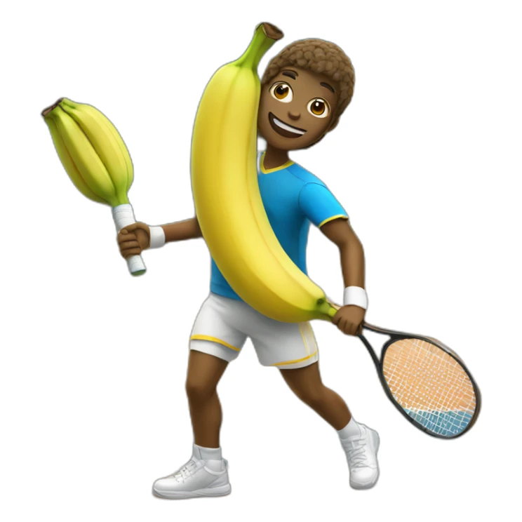 Humanlike Banana in a tennis uniform sticker