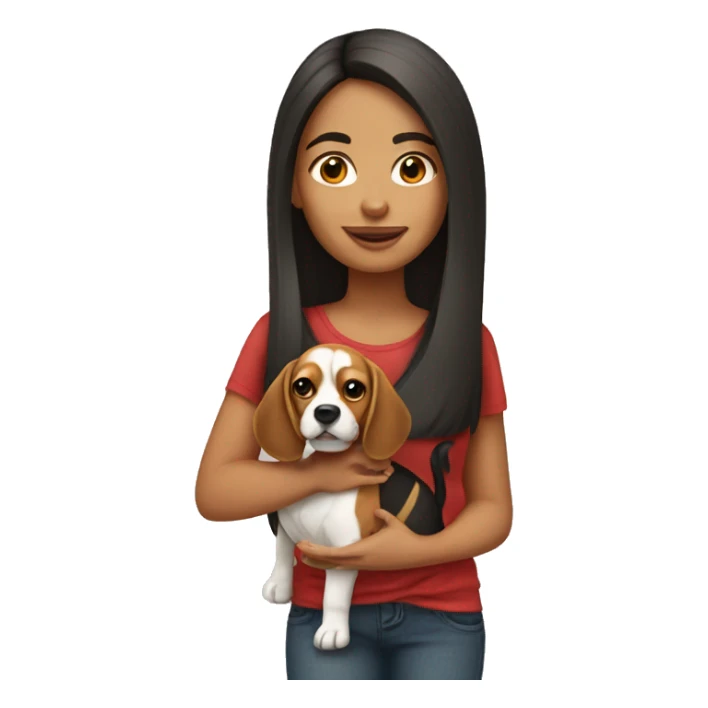 mexican hair girl with beagle sticker