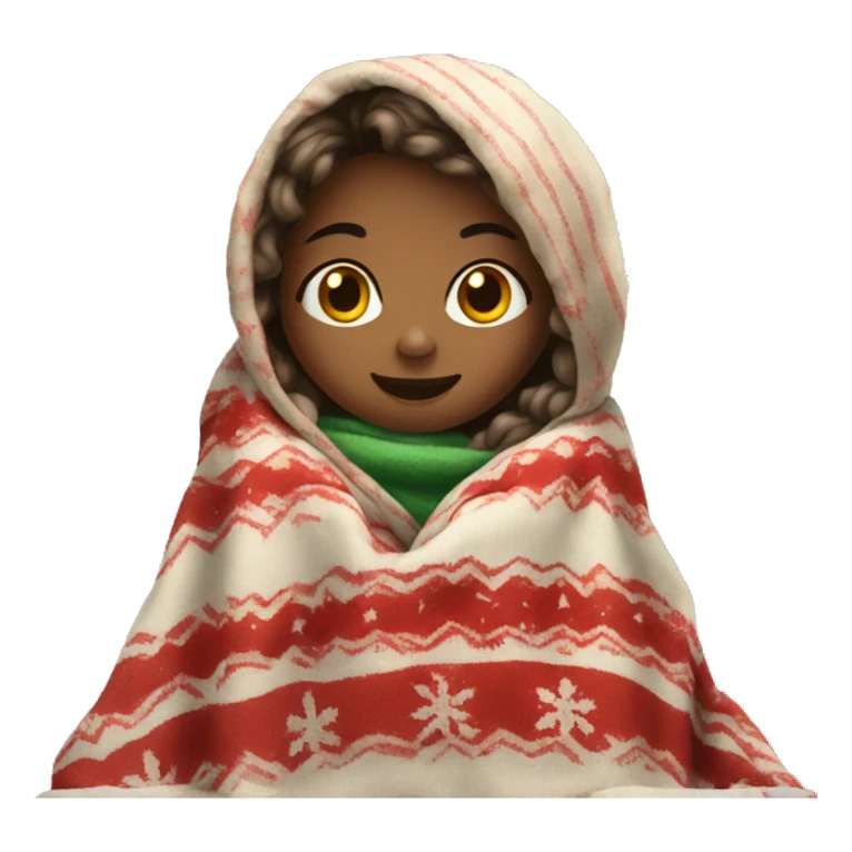 Girl with Christmas blanket  sticker