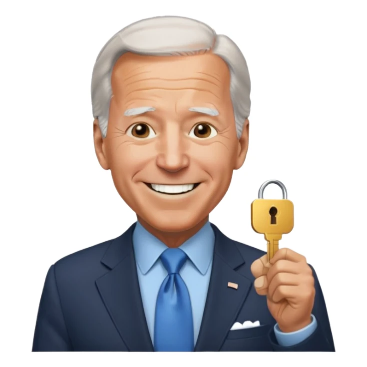 Joe Biden with keys to a new house sticker
