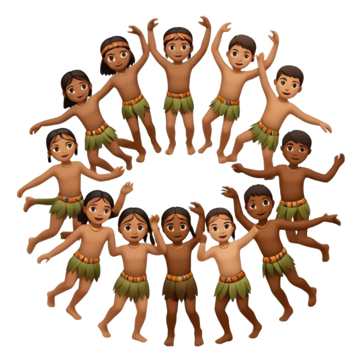 tribals dancing holding each others hands together dancing in a circle sticker