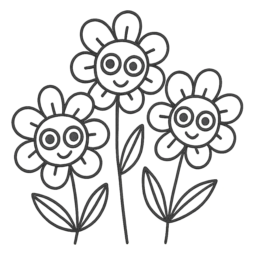 цветы с глазками, стиль 6 sticker